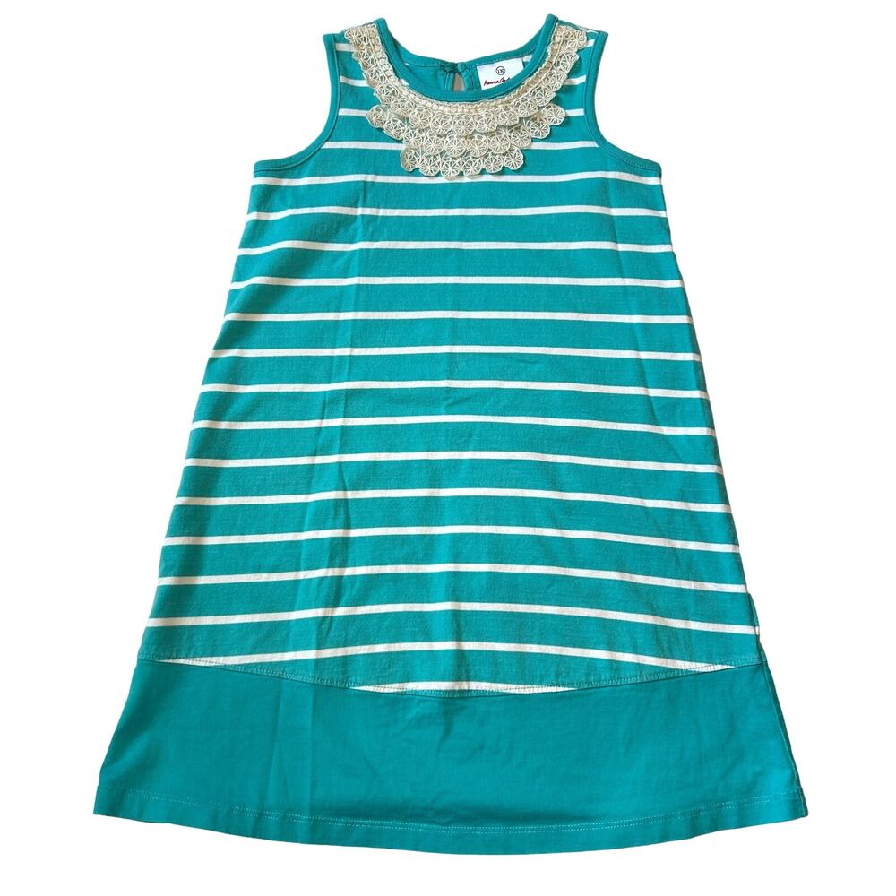 Hanna Andersson Teal Striped Dress 130